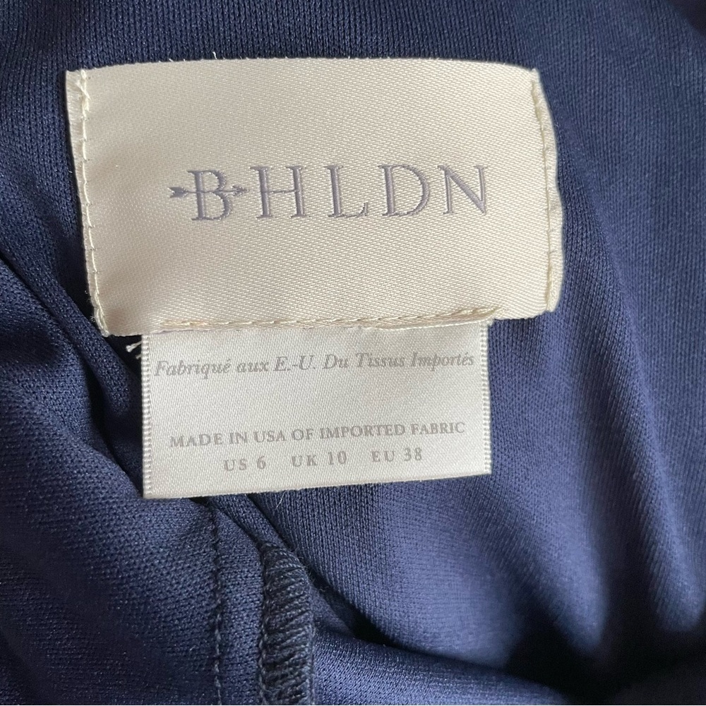 SOLD NWT BHLDN Mireya Navy Blue Ruched Sheath Dress Bridesmaid Formal Event Sz 6 - Picture 9 of 13
